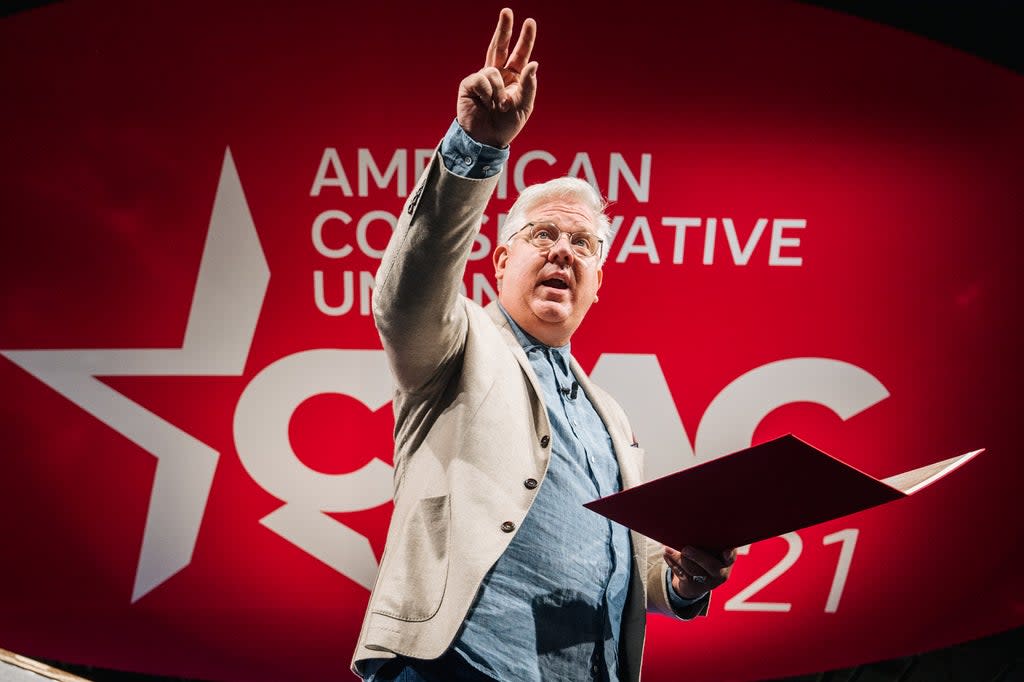 Glenn Beck thanked listeners to his Conservative radio show for raising millions to prevent Christians from being “crucified” by the Taliban (Getty Images)