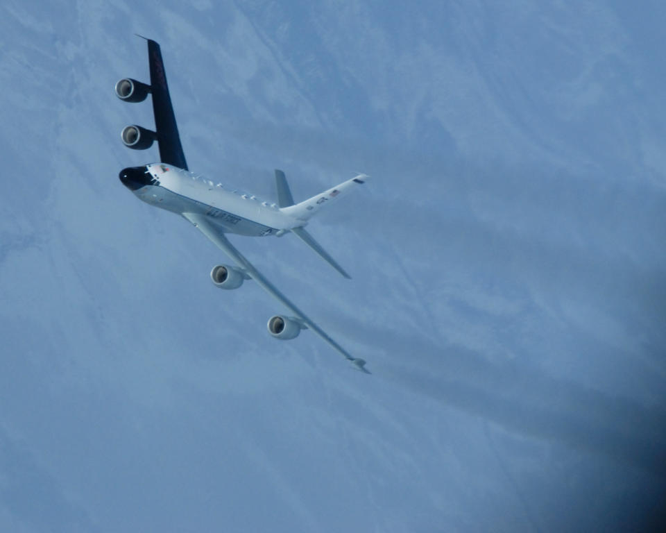 A U.S. Air Force RC-135S Cobra Ball, which is designed to detect ballistic missile launches, was tracked near North Korea amid concerns the North could be preparing a new missile launch. | Master Sgt. Robert Wieland–U.S. Air Force photo