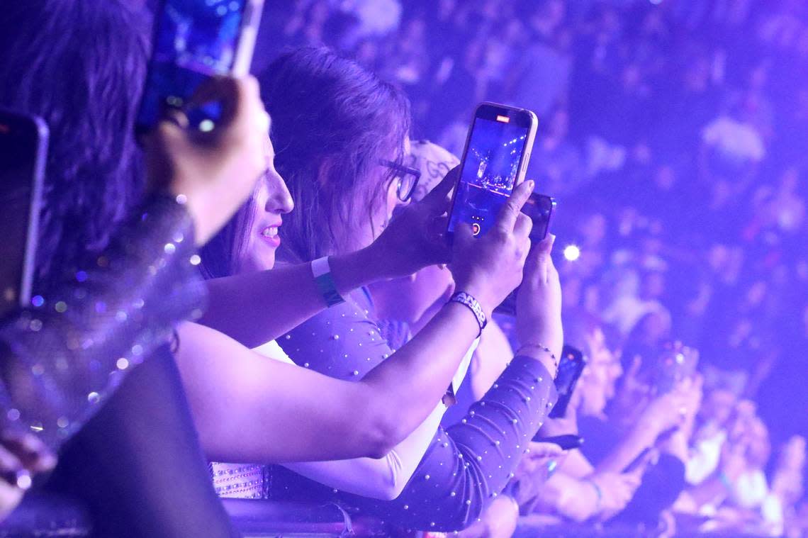 Fans take video and photos of Mexican singer Erick Aragón – better known as Codiciado – who performed Saturday, May 4, at the Save Mart Center in Fresno with his ‘Ando Enfocado US Tour’.