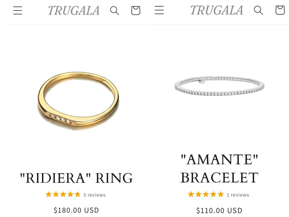 Trugala website items