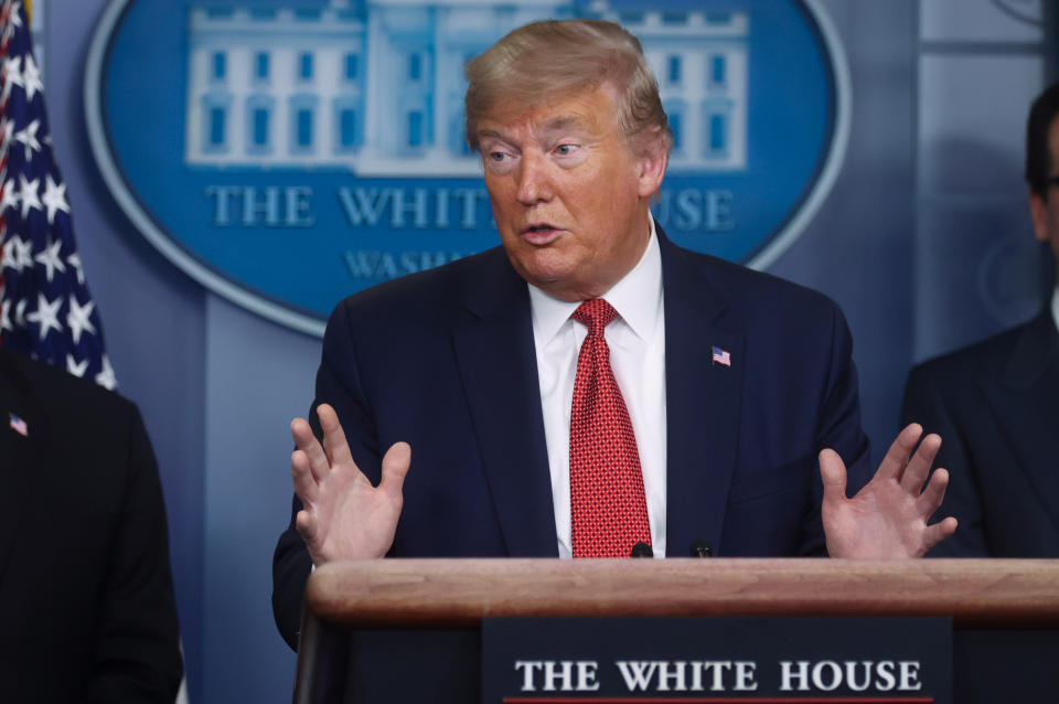 US-Präsident Donald Trump bei einer Pressekonferenz zum Corona-Virus (Bild: REUTERS/Jonathan Ernst)