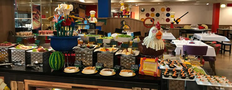 A buffet station at Bricks Family Restaurant in Legoland Hotel.