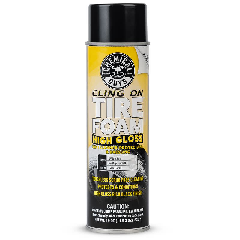 <p><a href="https://go.redirectingat.com?id=74968X1596630&url=https%3A%2F%2Fwww.chemicalguys.com%2Fcling-on-tire-foam-high-gloss-3-in-1-cleaner-protectant-and-dressing%2FTVDSPRAY103.html&sref=https%3A%2F%2Fwww.autoweek.com%2Fgear%2Fg44725201%2Fbest-tire-shines%2F" rel="nofollow noopener" target="_blank" data-ylk="slk:Shop Now;elm:context_link;itc:0;sec:content-canvas" class="link ">Shop Now</a></p><p>Cling On Tire Foam </p><p>$9.99</p><p>chemicalguys.com</p><span class="copyright">Amazon</span>