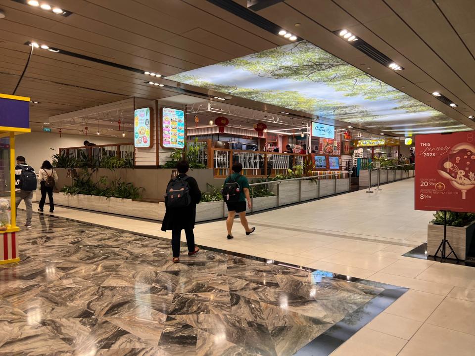 One of the restaurants in Changi's "underground carnival" in terminal 3.