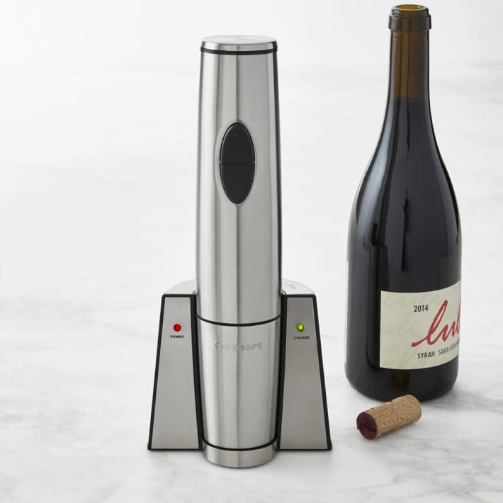 <p><a href="https://go.redirectingat.com?id=74968X1596630&url=https%3A%2F%2Fwww.williams-sonoma.com%2Fproducts%2Fwaring-commercial-electric-wine-opener&sref=https%3A%2F%2Fwww.esquire.com%2Flifestyle%2Fg45324253%2Fbest-electric-wine-openers%2F" rel="nofollow noopener" target="_blank" data-ylk="slk:Shop Now;elm:context_link;itc:0;sec:content-canvas" class="link rapid-noclick-resp">Shop Now</a></p><p>Cuisinart Commercial Wine Opener</p><p>williams-sonoma.com</p><p>$99.95</p>
