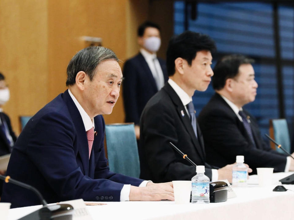 日本首相菅義偉今天在國會臨時會上，宣布日本2050年要達到溫室氣體淨零排放的新目標。（資料照／取自首相官邸推特） 