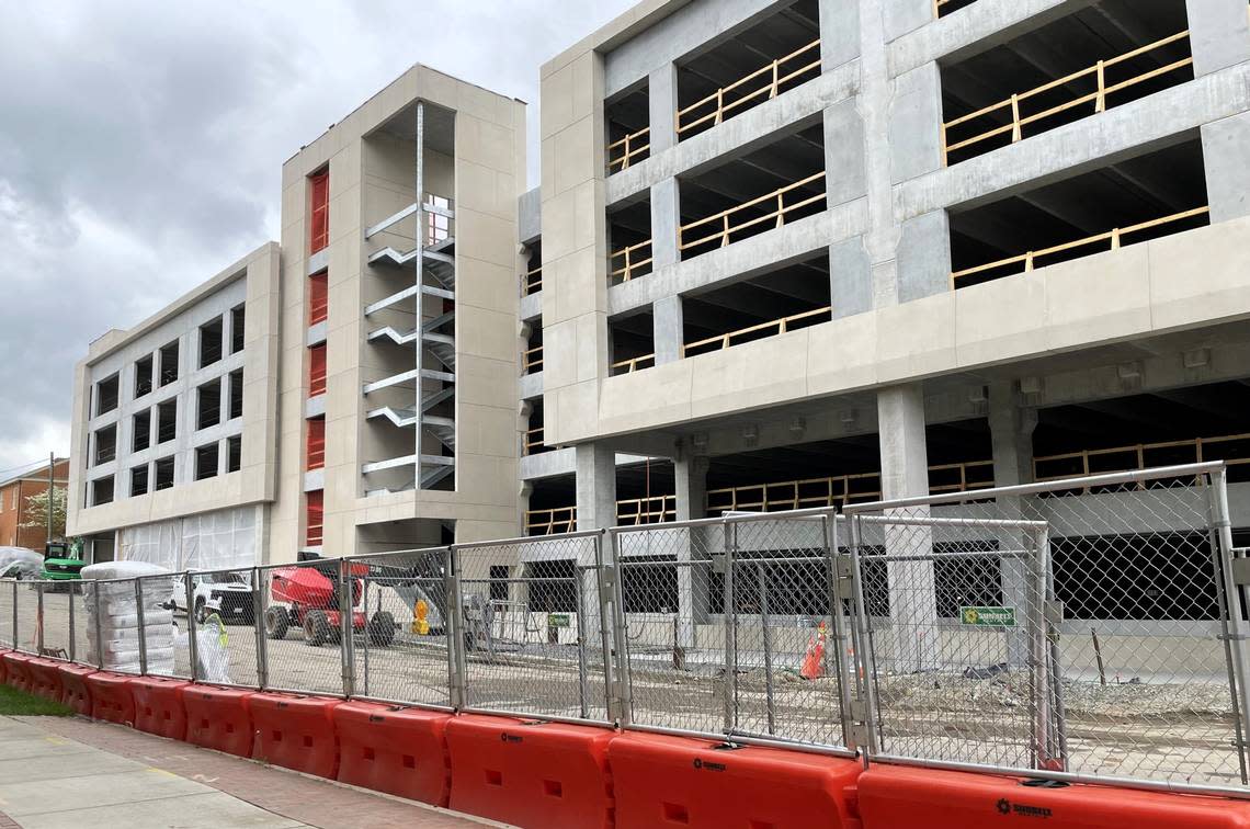 An 1,100-space parking deck at 125 E. Rosemary St. is nearing the end of construction in downtown Chapel Hill. The public parking deck could open later this year.