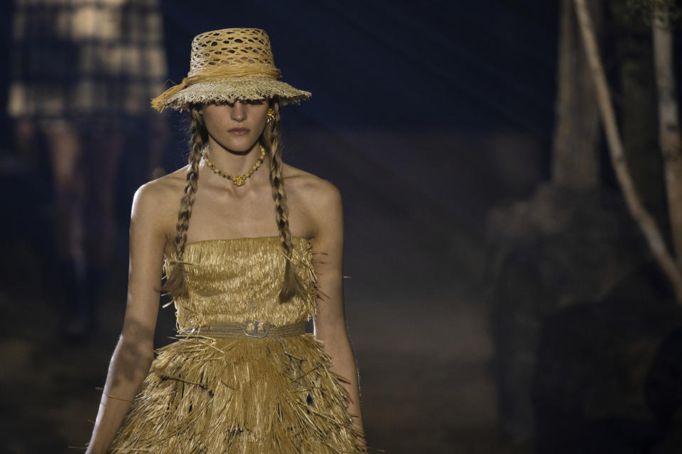 A model wears a creation as part of the Dior Ready To Wear Spring-Summer 2020 collection, unveiled during the fashion week, in Paris, Monday, Sept. 24, 2019. (Photo by Vianney Le Caer/Invision/AP)