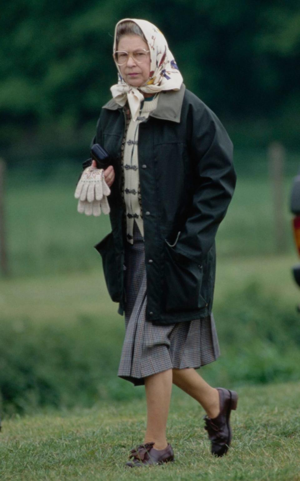 Queen Elizabeth at the Royal Windsor Horse Show in 1990