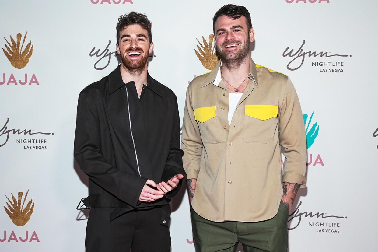 Andrew Taggart and Alex Pall of The Chainsmokers attend the 2nd Annual Party For No Reason Presented by JAJA Tequila on April 01, 2022 in Beverly Hills, California.