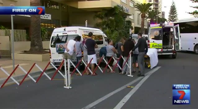 The Gold Coast has been taken to hospital and is fighting for his life following the incident. Source: 7 News.