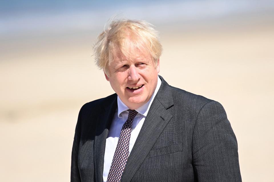 Boris Johnson in St Ives (AFP)