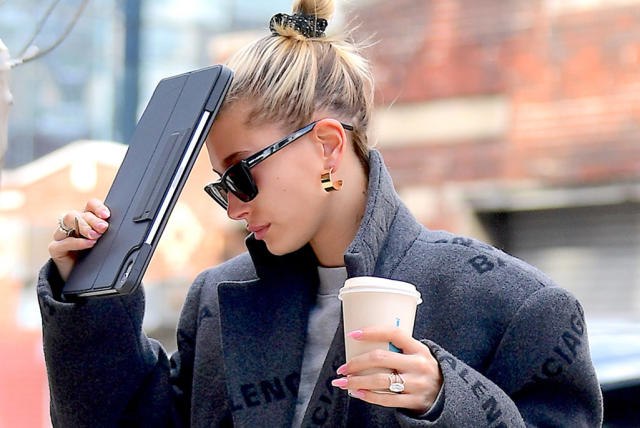 Hailey Baldwin Teams Adidas Track Pants With These $1150 Sneakers for a  Casual Sunday Drive With Justin Bieber