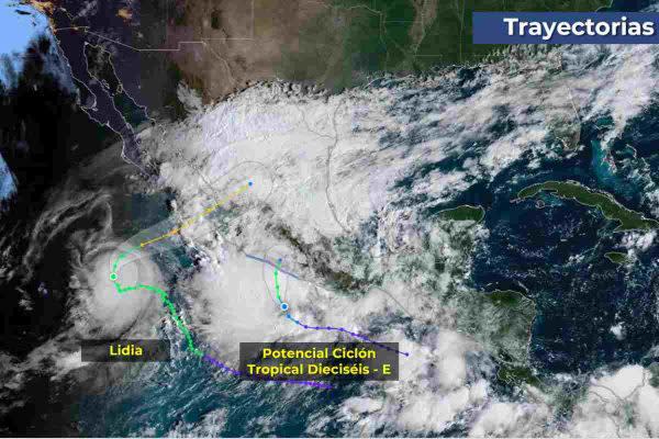 Dos ciclones tropicales provocarán lluvias y vientos en al menos 12 estados del país.