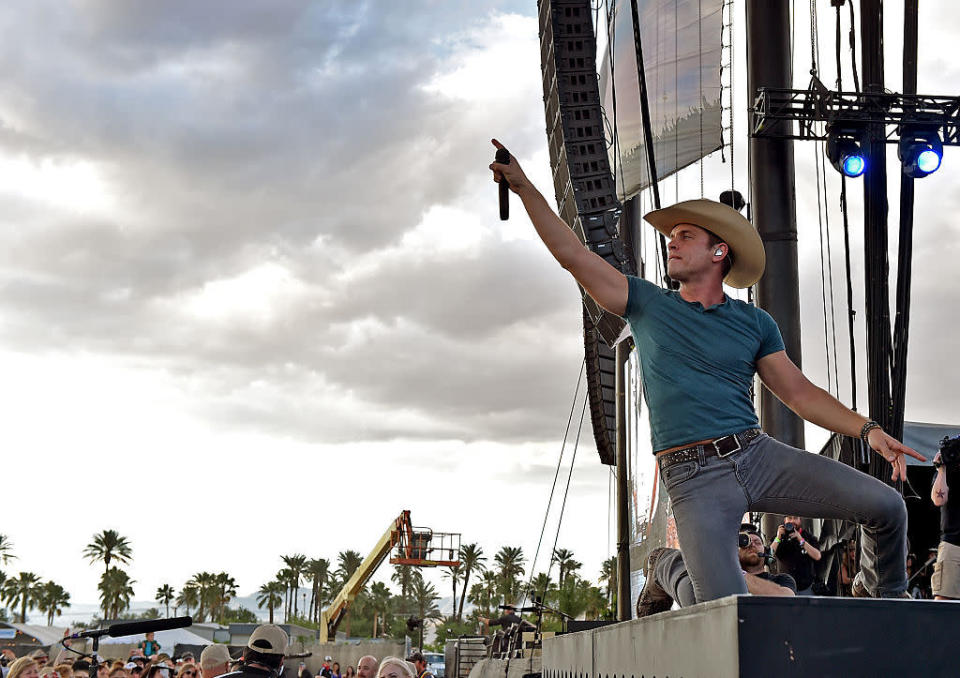 Dustin Lynch performs onstage during 2016 Stagecoach California’s Country Music Festival at Empire Polo Club on May 1, 2016 in Indio, California. (Photo: by Kevin Winter/Getty Images)