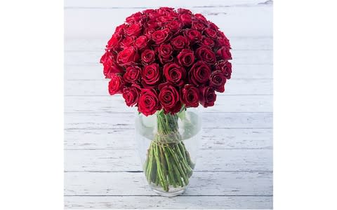 Large bouquet of red roses