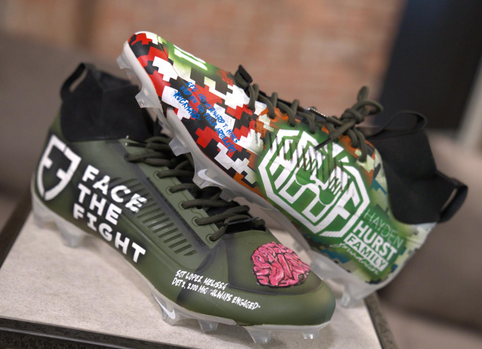 Hurst's cleats; photo courtesy USAA