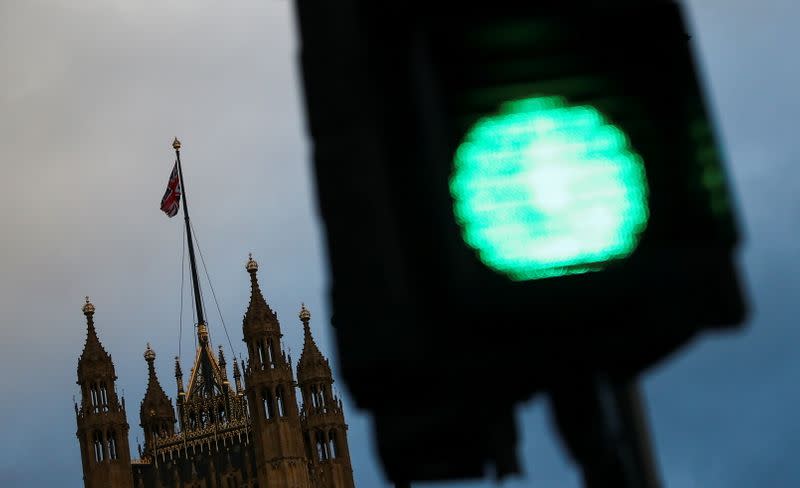 A general view of the Houses of Parliament, in London