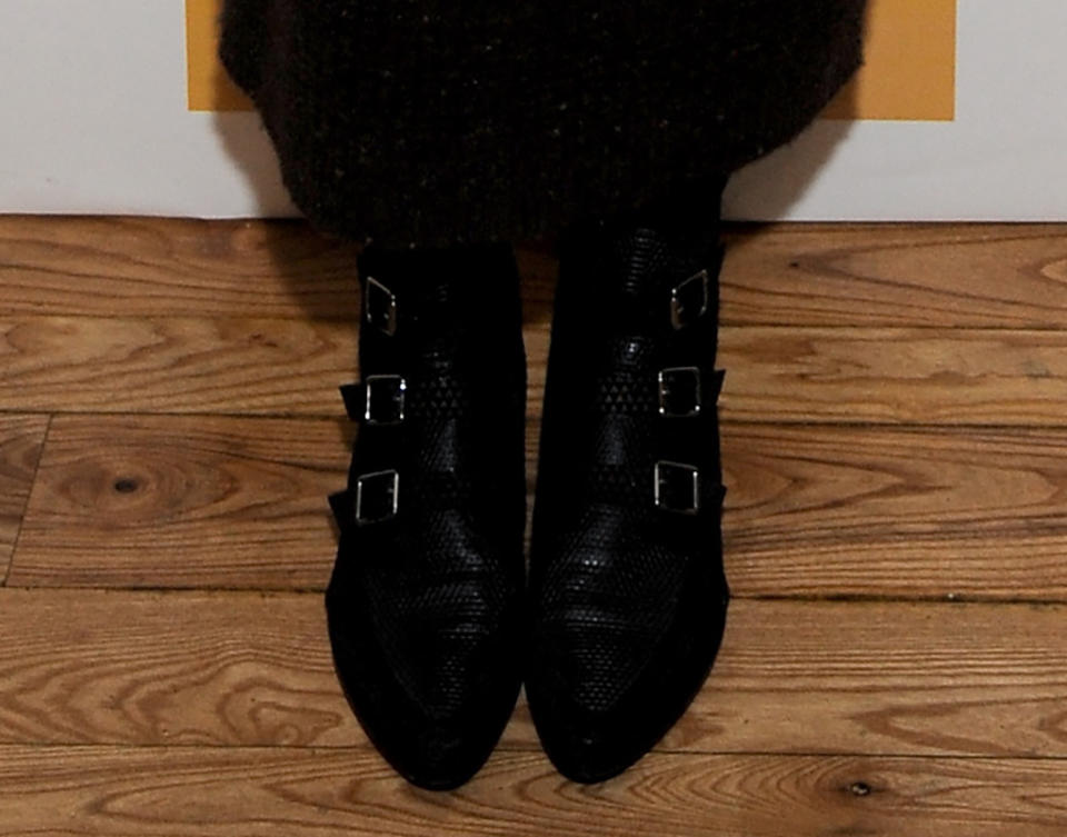 Greta Gerwig, IMDb, Utah, boots, leather, buckle, knitwear, grunge, interview, patent leather