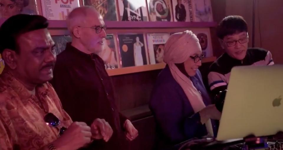 VintageRadioSG presenters (from left) PN Bala Supramaniam, Brian Richmond, Rahima Rahim and Guo Xian Hua, all of whom are familiar voices for senior citizens on the Singapore airwaves. (PHOTO: VintageRadioSG/Screenshot)