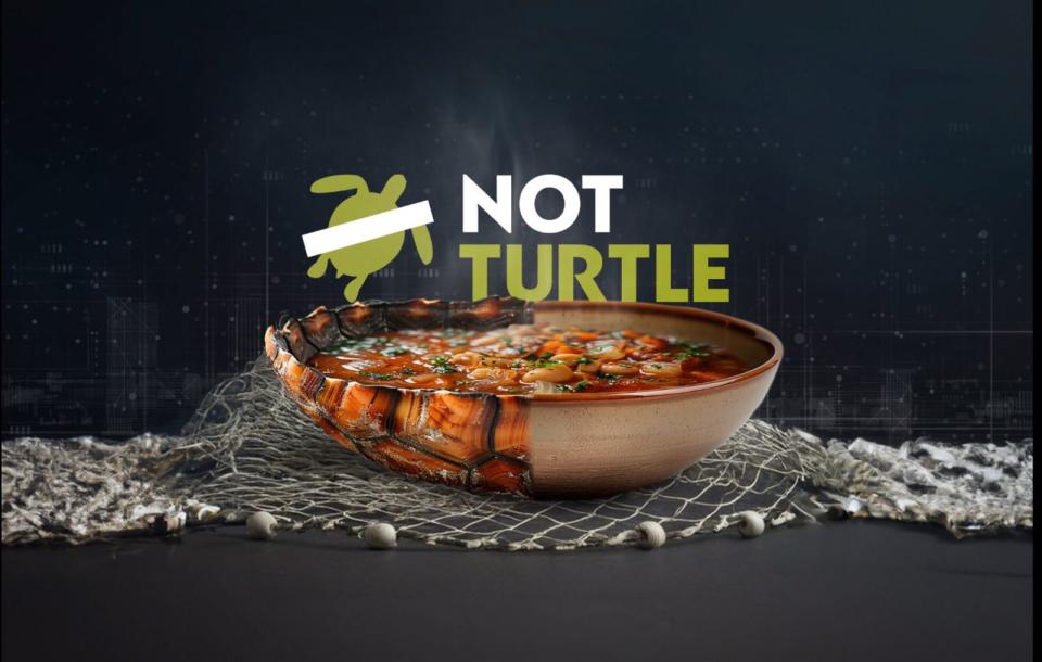 NotCo presentó #NotTurtle, un plato que imita la sopa de tortuga verde marina utilizando ingredientes vegetales.