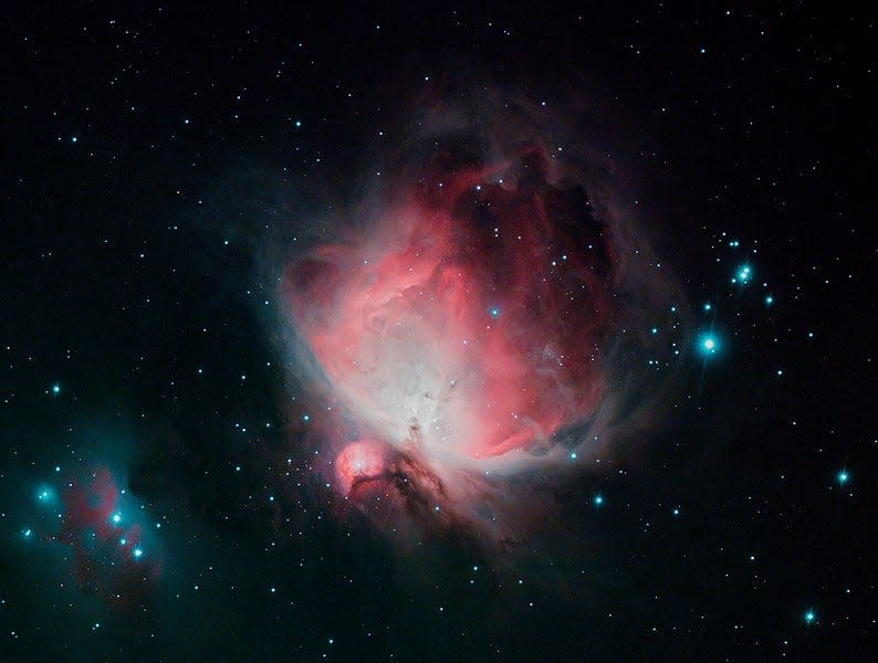The Orion Nebula, photographed  by Richard White at his home in Cape Town, South Africa, Nov. 13, 2020. Image taken with an 80mm Triplet apochromat refractor. License: CC Attribution-Share Alike 4.0.