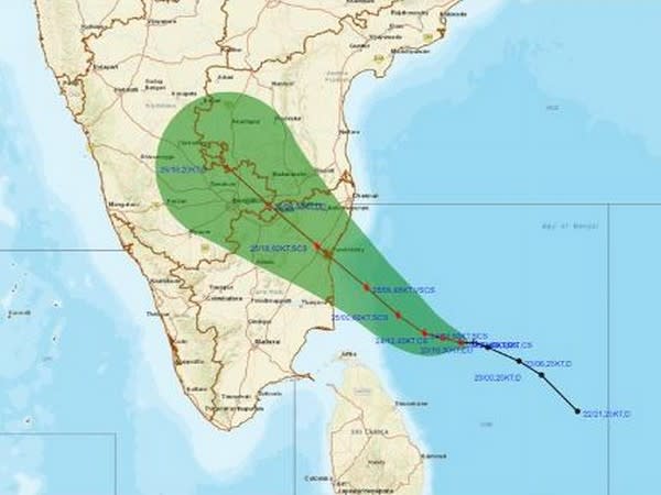 Cyclone Nivar will cross Tamil Nadu-Puducherry coasts between Karaikal and Mamallapuram tomorrow evening (Photo/IMD) 