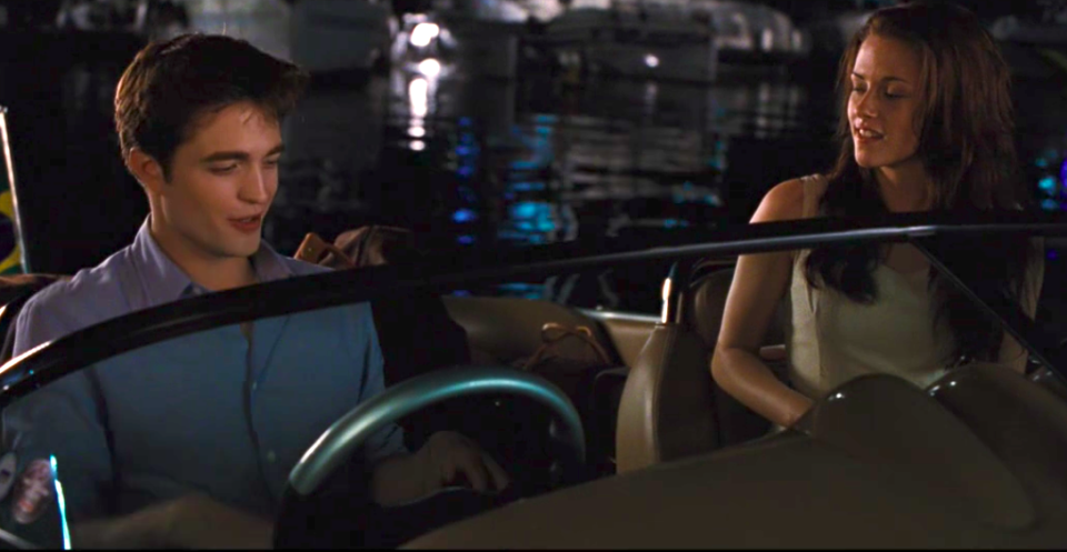 Edward Cullen driving a boat