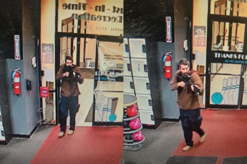 Androscoggin County Sheriff’s Office released pictures of the suspect entering a bowling alley (Androscoggin County Sheriff’s Office)