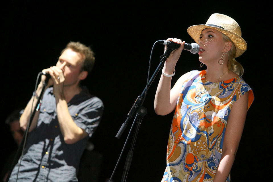 Scarlett Johansson and Jim Reid of The Jesus and Mary Chain