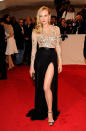 <p>Diane Kruger dared to bare on the Met Gala red carpet in 2011, wearing a stunning thigh-high split Jason Wu gown with embellished top.</p>