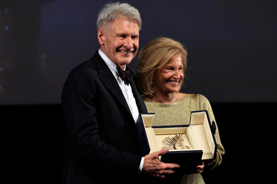 Harrison Ford with the Cannes Film Festival’s Iris Knobloch