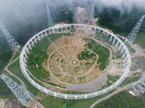 <p>China is building a 1,650 foot telescope in the hills of Guizho, a remote province. <a rel="nofollow noopener" href="http://phys.org/news/2016-02-china-space-telescope-displace-humans.html" target="_blank" data-ylk="slk:Around 10,000 people are being relocated;elm:context_link;itc:0;sec:content-canvas" class="link ">Around 10,000 people are being relocated</a> to give the radio dish a "quiet zone." The $184 million program is meant to dwarf Arecibo in size, and provide the country incredible glimpses of the heavens—and maybe help them hunt for technologically advanced aliens.</p>