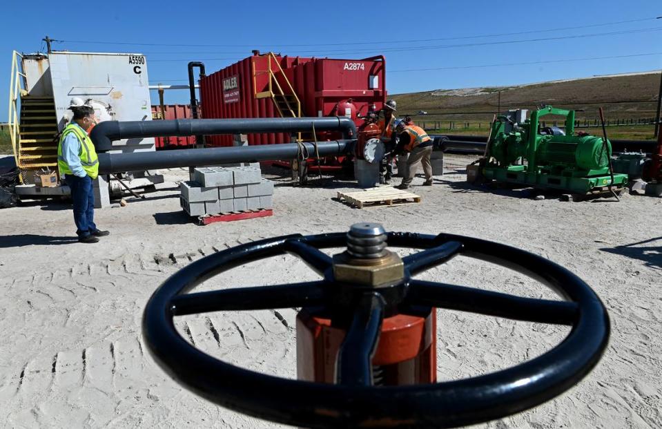 On-site filtration cleans water from New Gypsum Stack South two years after an emergency water release became an environmental disaster for Tampa Bay. Conditions have greatly improved at Piney Point, according to site operators and site closure is underway.