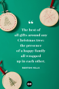 <p>The best of all gifts around any Christmas tree: the presence of a happy family all wrapped up in each other. </p>