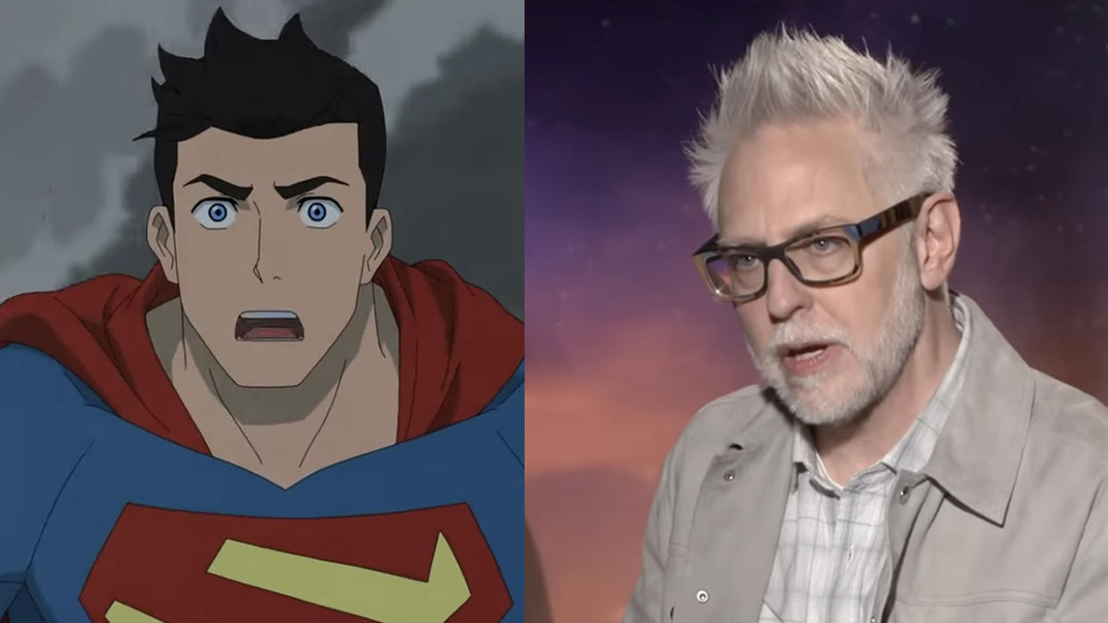  Supes in the new animated series "My Adventures with Superman,' and James Gunn doing press with i09 for Guardians of the Galaxy. 