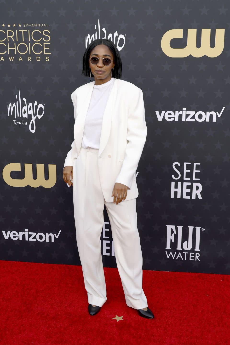 santa monica, california january 14 ayo edebiri attends the 29th annual critics choice awards at barker hangar on january 14, 2024 in santa monica, california photo by frazer harrisongetty images