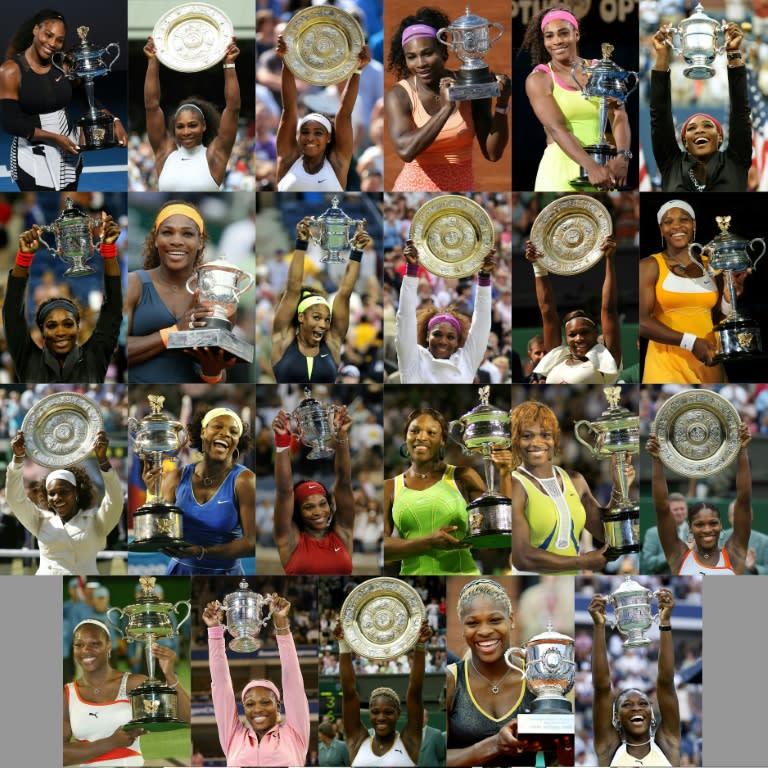 Two decades of success: An AFP combo of all Serena's 23 Grand Slam titles