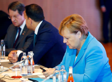 German Chancellor Angela Merkel attends the European Union leaders informal summit in Salzburg, Austria, September 20, 2018. REUTERS/Leonhard Foeger