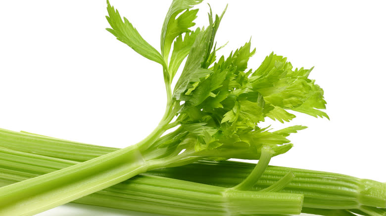 leafy celery sticks