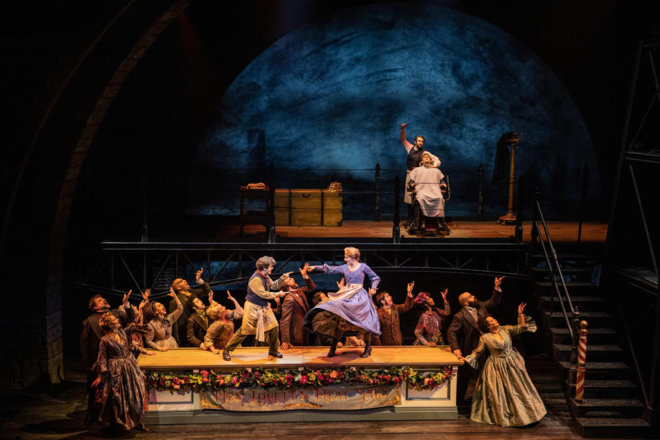 <div class="inline-image__caption"><p>Gaten Matarazzo, Annaleigh Ashford, Josh Groban, Nathan Salstone and the company of <em>Sweeney Todd</em>.</p></div> <div class="inline-image__credit">Matthew Murphy and Evan Zimmerman</div>