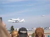 The Endeavour does a fly by at Los Angeles International Airport. Photo courtesy of Farhan Hashim.