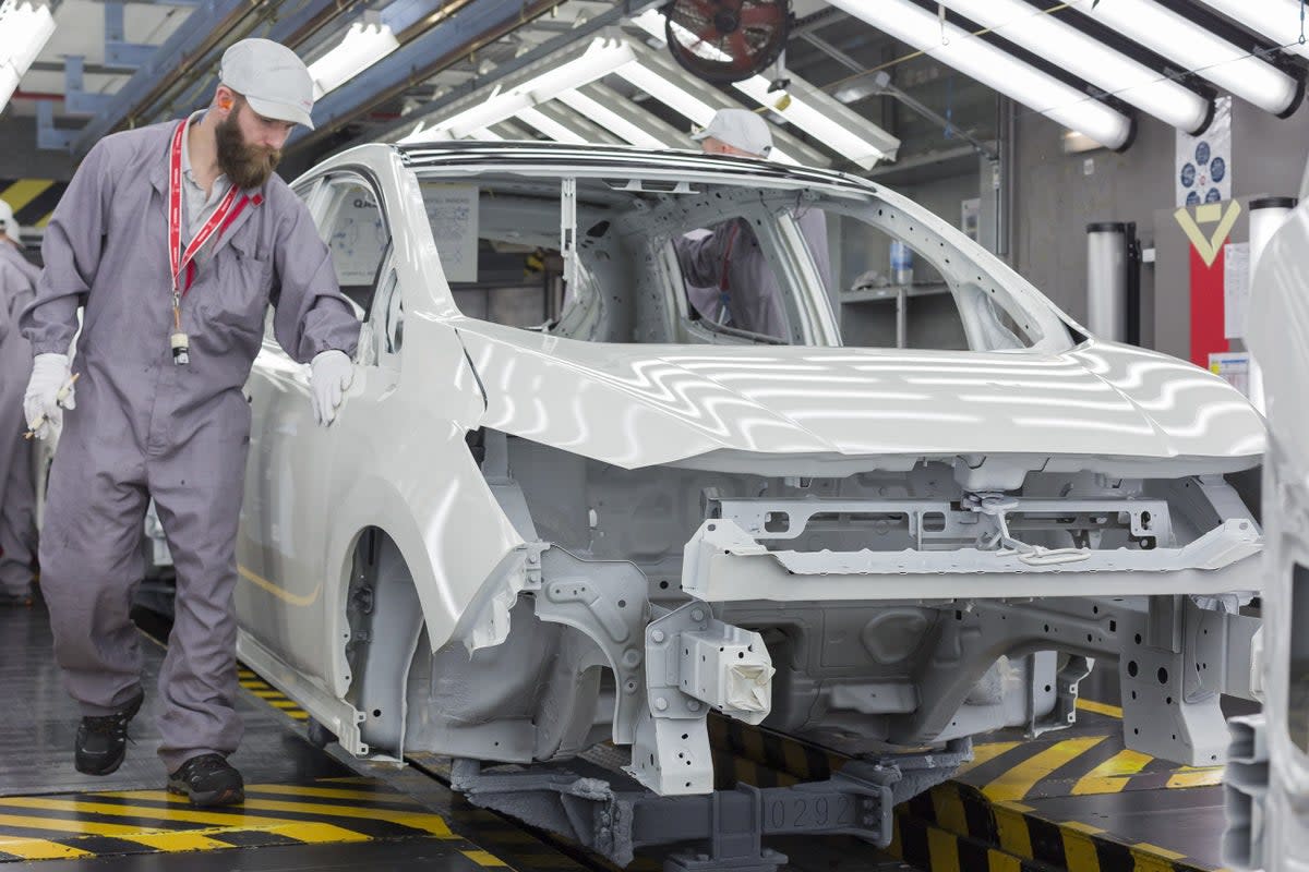 Production of the Nissan Leaf, an electric vehicle, at the plant in Sunderland (Supplied)
