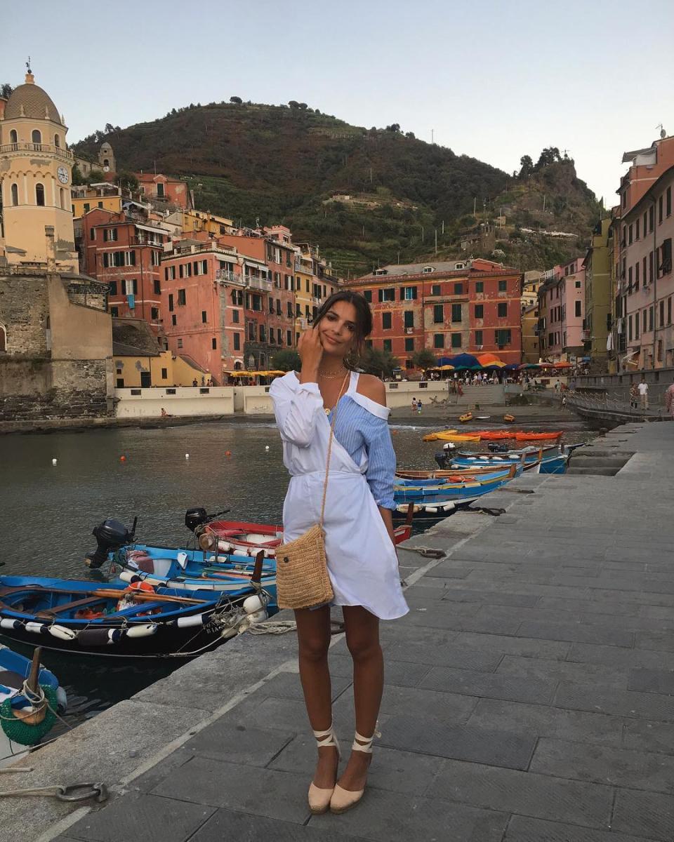 <h2>Emily Ratajkowski in Cinque Terre</h2> <h4>@emrata</h4> <p> <strong>Related Articles</strong> <ul> <li><a rel="nofollow noopener" href="http://thezoereport.com/fashion/style-tips/box-of-style-ways-to-wear-cape-trend/?utm_source=yahoo&utm_medium=syndication" target="_blank" data-ylk="slk:The Key Styling Piece Your Wardrobe Needs;elm:context_link;itc:0;sec:content-canvas" class="link ">The Key Styling Piece Your Wardrobe Needs</a></li><li><a rel="nofollow noopener" href="http://thezoereport.com/beauty/skincare/salma-hayek-antiaging-scrub-video/?utm_source=yahoo&utm_medium=syndication" target="_blank" data-ylk="slk:Salma Hayek's Favorite Antiaging Trick Will Cost You Almost Nothing;elm:context_link;itc:0;sec:content-canvas" class="link ">Salma Hayek's Favorite Antiaging Trick Will Cost You Almost Nothing</a></li><li><a rel="nofollow noopener" href="http://thezoereport.com/living/wellness/marriage-affect-on-health-study/?utm_source=yahoo&utm_medium=syndication" target="_blank" data-ylk="slk:Marriage Isn't As Good For You As It Used To Be, Study Says;elm:context_link;itc:0;sec:content-canvas" class="link ">Marriage Isn't As Good For You As It Used To Be, Study Says</a></li> </ul> </p>