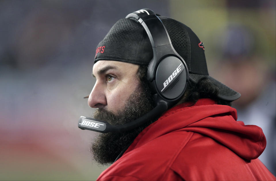 New England Patriots defensive coordinator Matt Patricia has long been tied to head coaching vacancies. (AP)