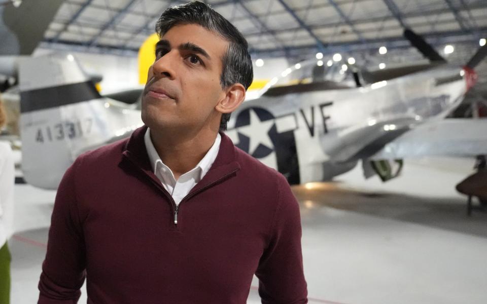 Rishi Sunak, the Prime Minister, visits a museum in north west London as he launches an initiative to help veterans secure high-paid jobs after they leave the armed forces