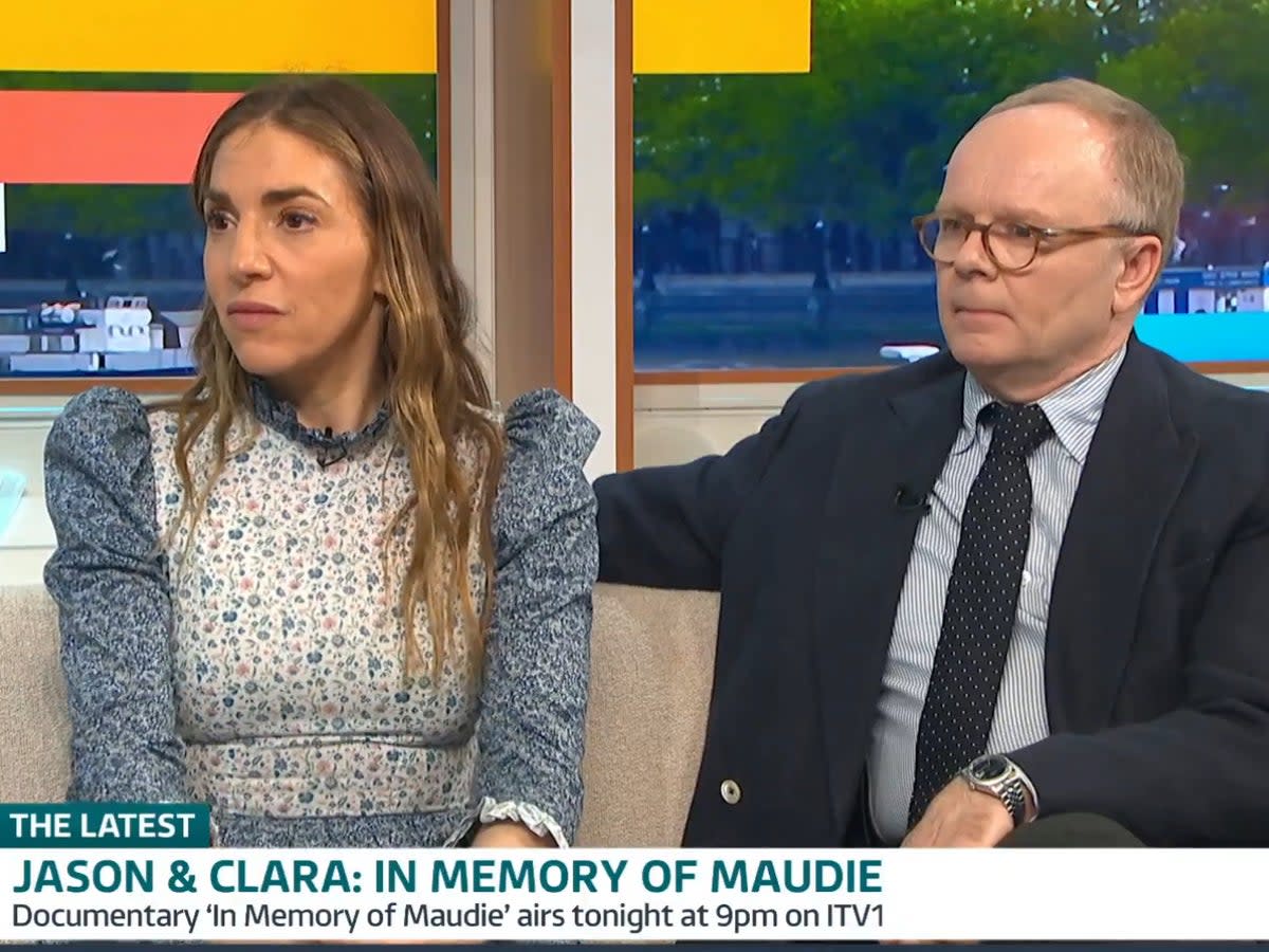 Clara Francis and Jason Watkins appear on Good Morning Britain ahead of the release of their documentary about their daughter Maudie (ITV/Good Morning Britain)