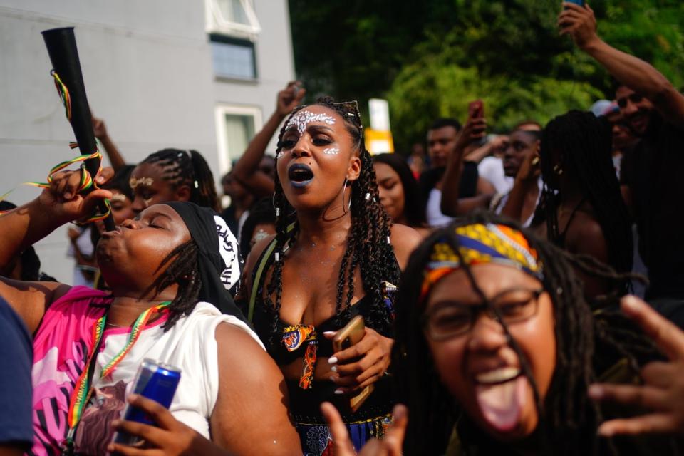 The carnival draws large numbers of revellers to celebrate Caribbean culture, heritage, and history (Victoria Jones/PA) (PA Wire)