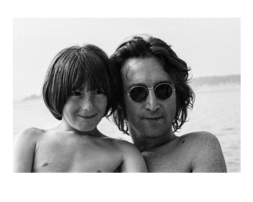 John Lennon with his son Julian.