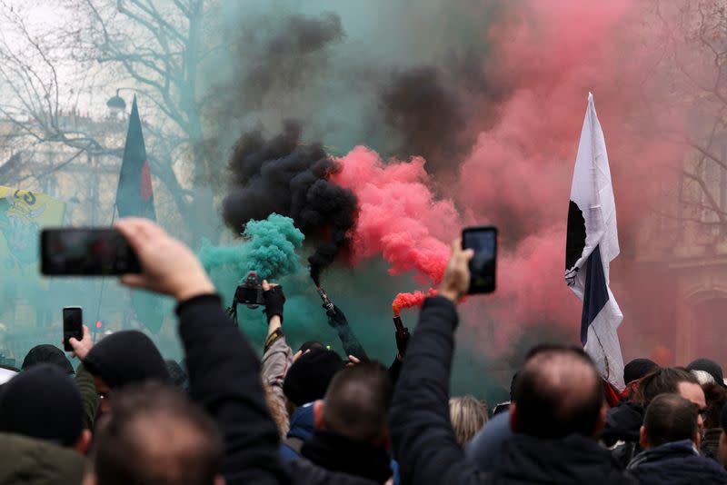 Fourth day of national protest against the pension reform, in Paris